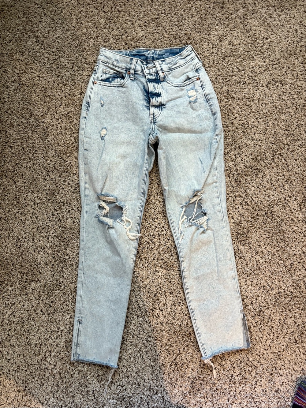 High-Rise Light Blue Distressed Women’s Jeans